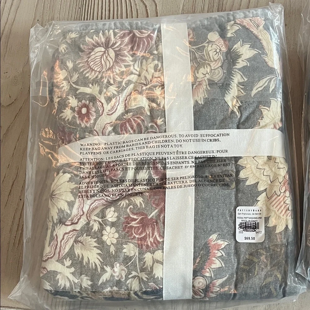 Pottery barn Rosalyn Patchwork sham Euro size 26 x 26 set of 2 NWT